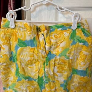 Yellow Floral Skort with Green & Blue Accents